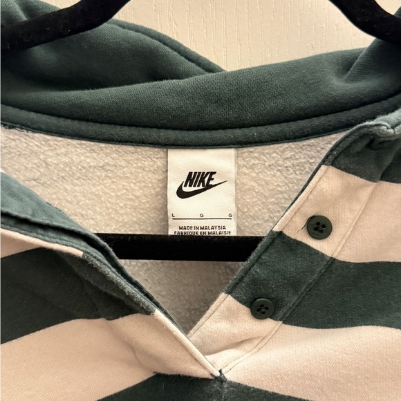 Nike Women's Phoenix Fleece Oversized 3/4-Sleeve Striped Crop Polo - Picture 3 of 6